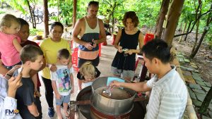 Tourist learn how make chocolate in Can Tho