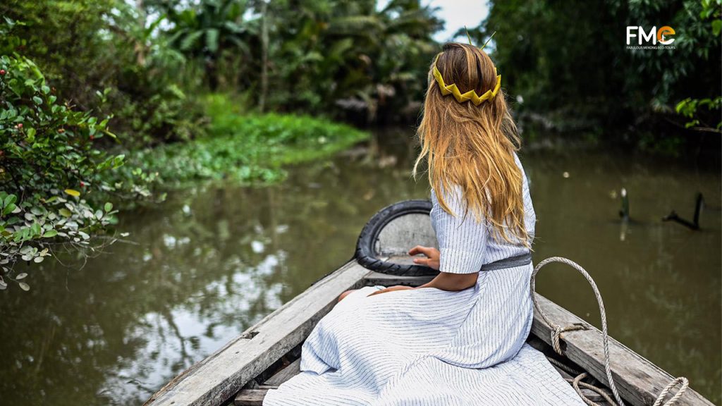 Tourist Take Pictures in small canal