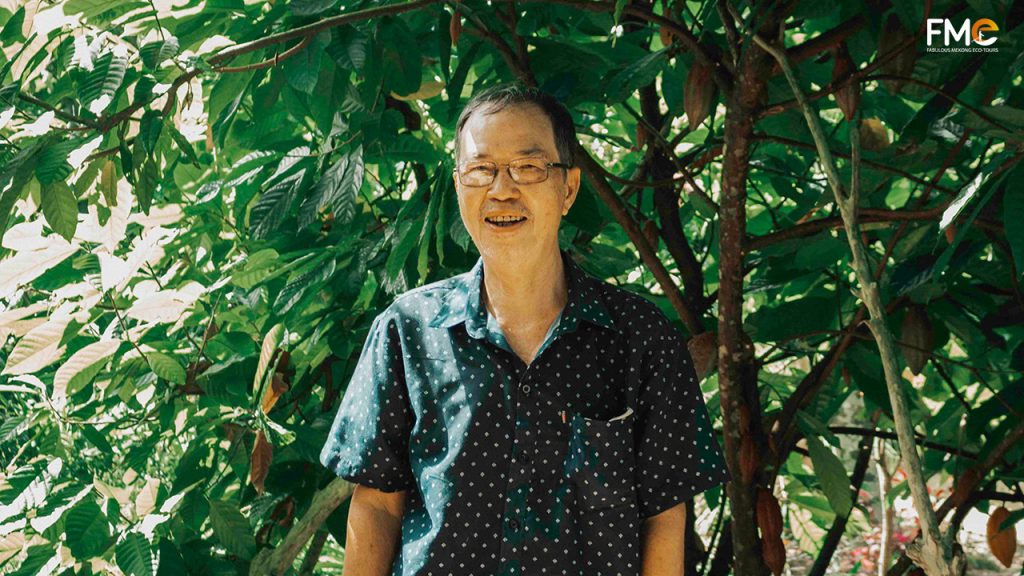 Mr. Muoi Cuong the owner of Muoi Cuong cocoa farm in Can Tho