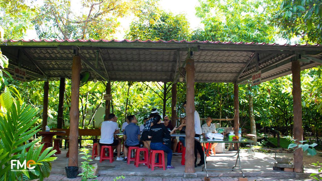 Taste and experience area in cocoa farm