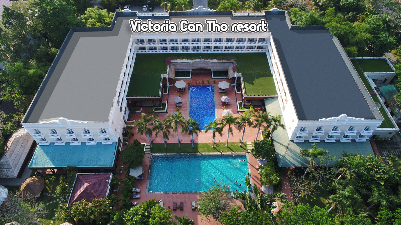 Victoria Can Tho resort seen from above