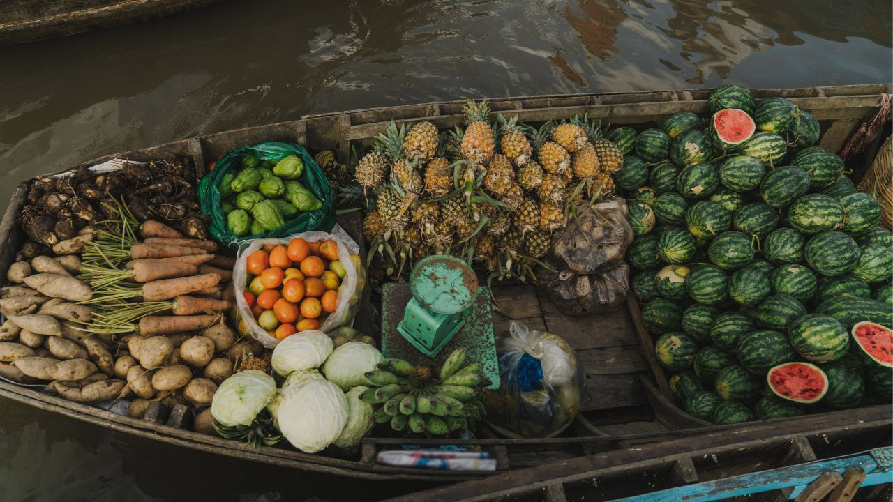 Fruit boat in floating market
