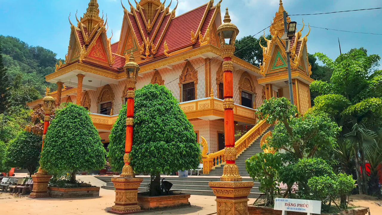 Architecture of the Main Shrine of Khmer Kal Bo Pruk Pagoda in An Giang