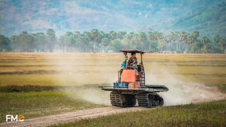 Farmers use truck tractors in An Giang fields