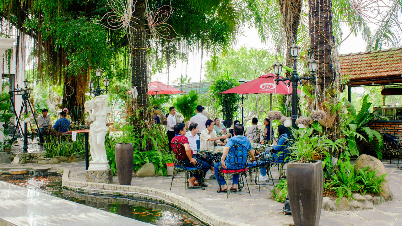 Inside the Cafe Area at Huynh Kha Tourist Area in Tra Vinh