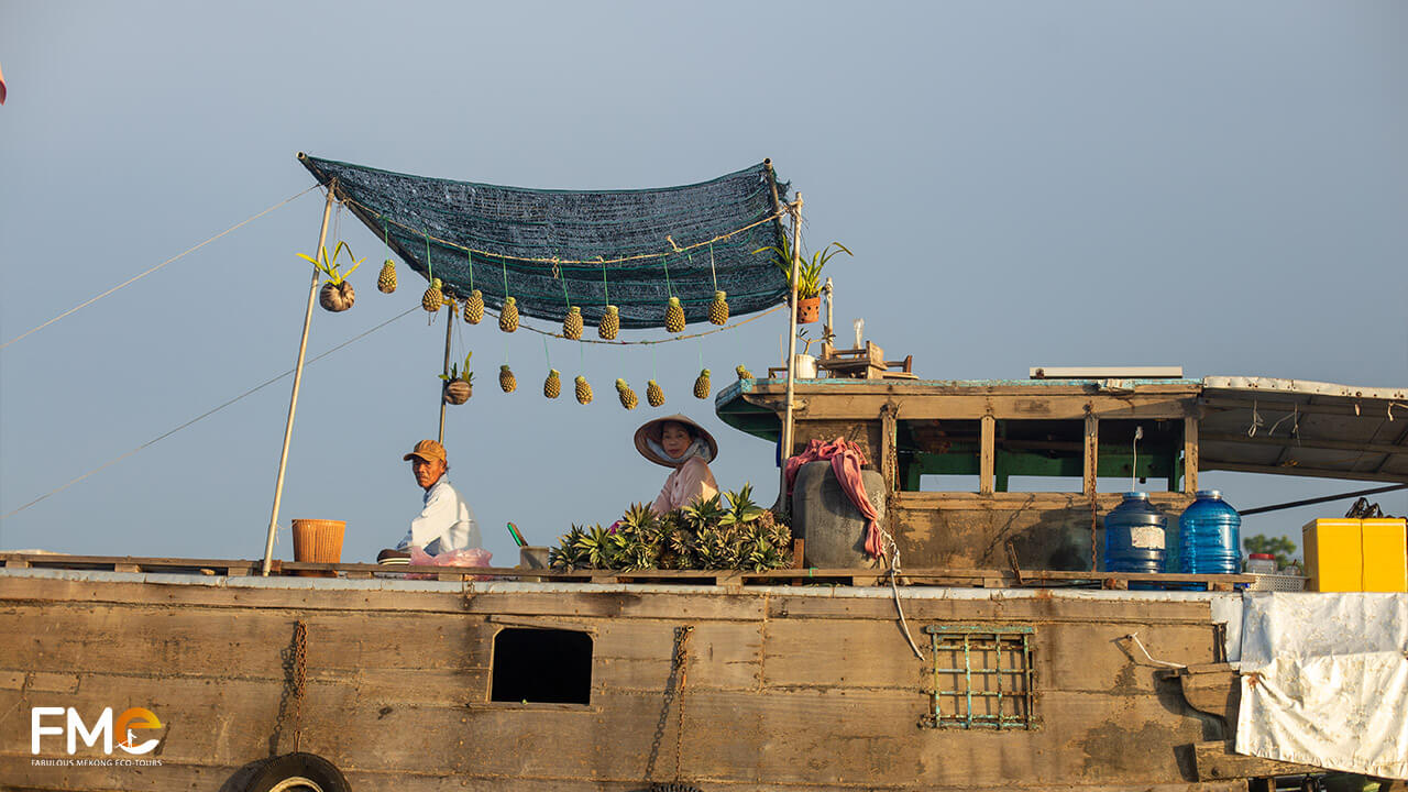 Pineapple boat at the floating market