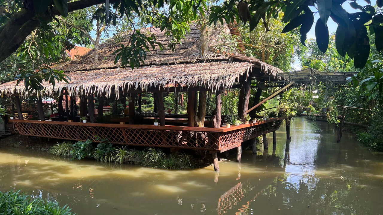 Spacious space and many trees at Phi Yen eco-tourism area in Can Tho