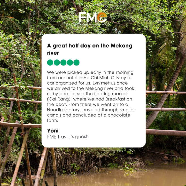 Yoni customer reviews about a great half-day cruise in the Mekong Delta