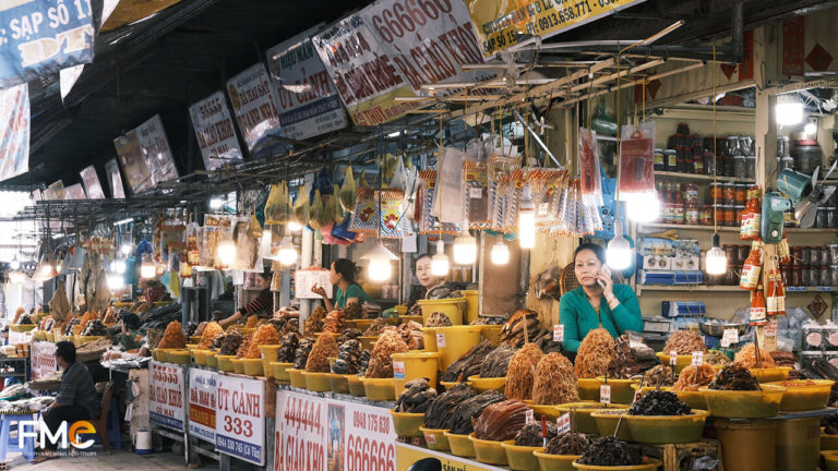 Fish sauce stalls (Mắm) at Chau Doc market