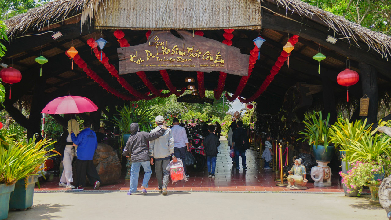 Entrance gate to Eco-tourism area Con En Lugar in An Giang