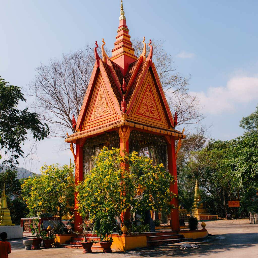 An architectural work inside the temple grounds