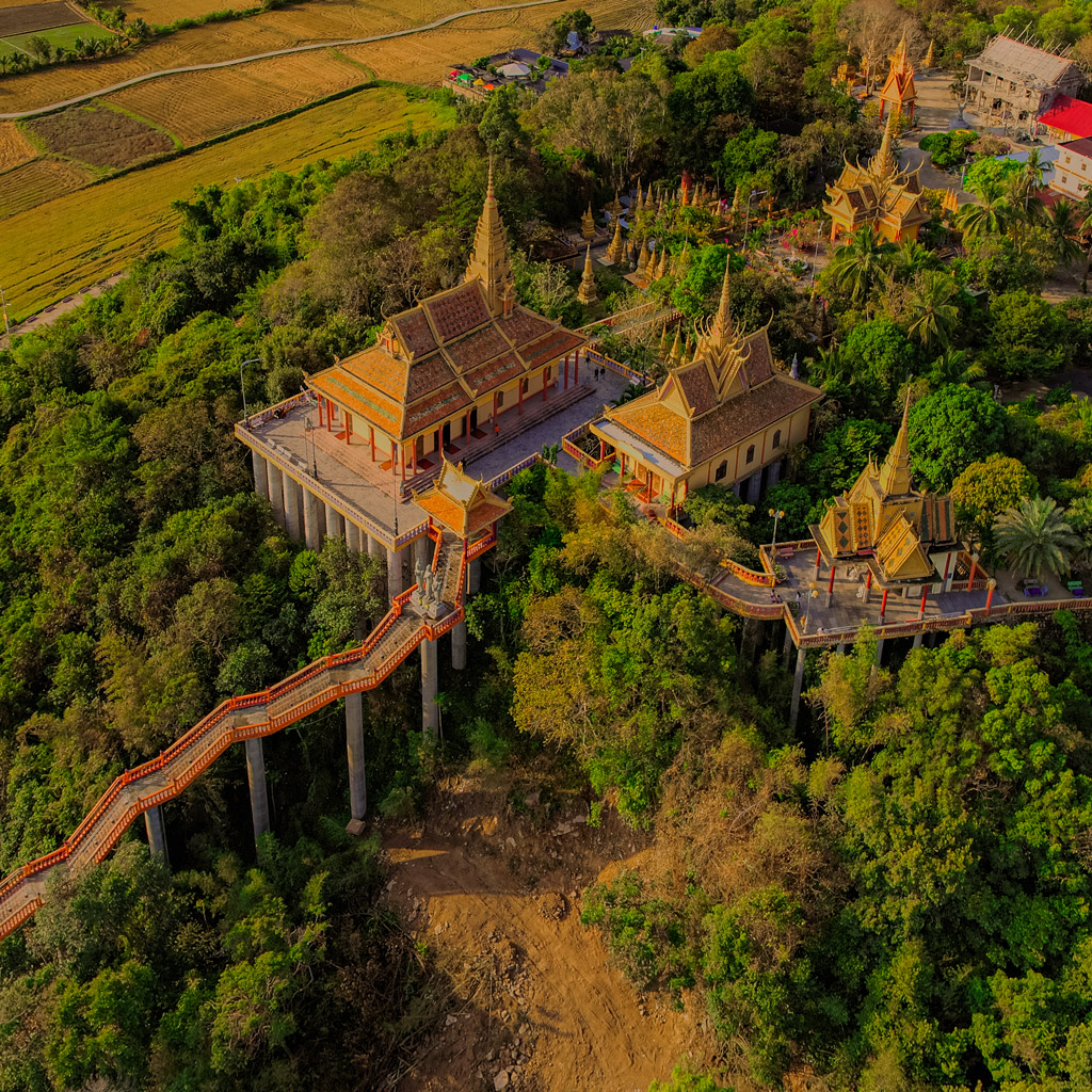 Ta Pa Pagoda through flycam perspective