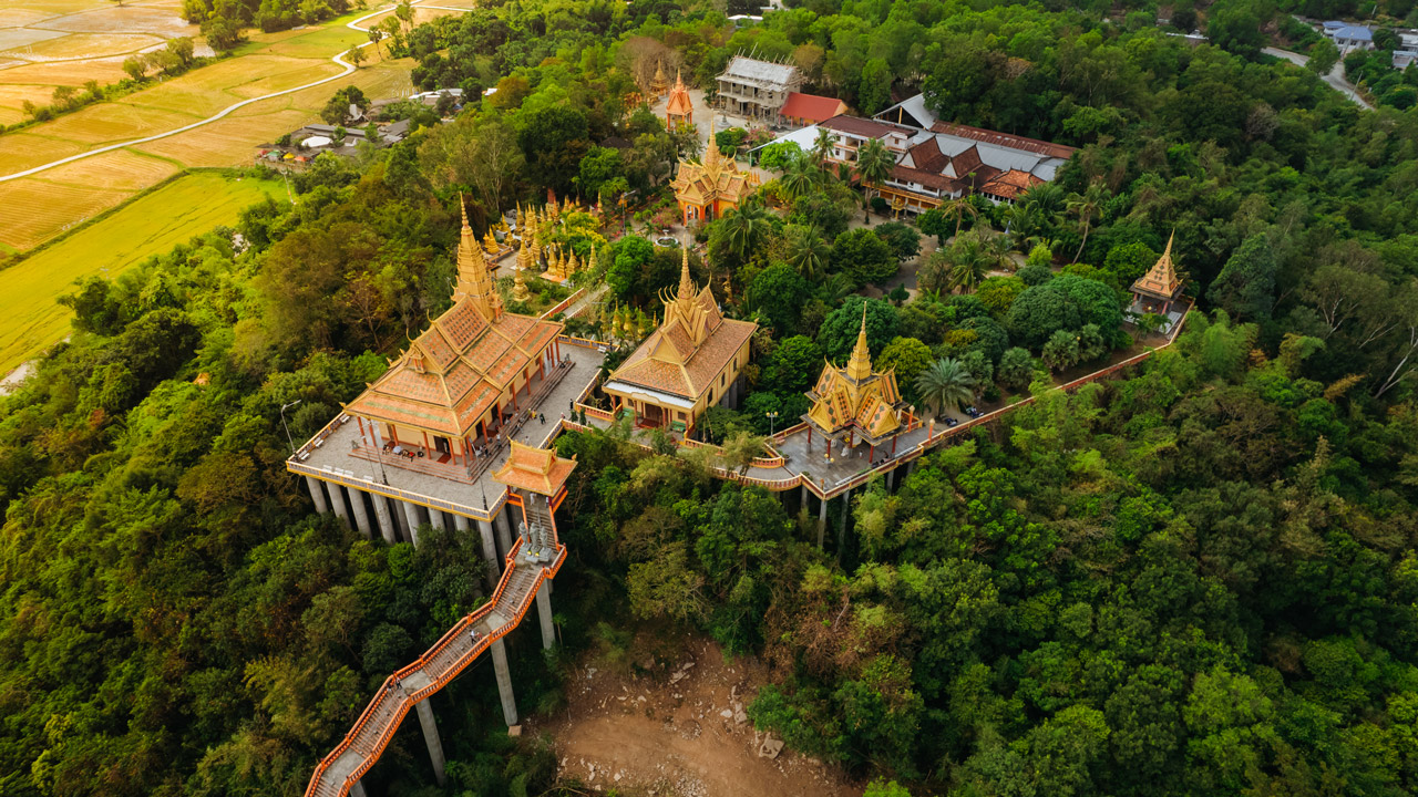 The vast grounds of Ta Pa Pagoda in An Giang